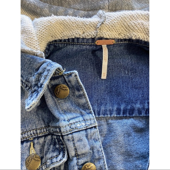 Free People Denim and Knit Hoodie Jacket in Indie Wash - Picture 4 of 5